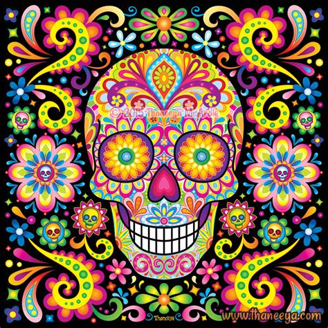 Day Of The Dead Art A Gallery Of Colorful Skull Art Celebrating Dia De