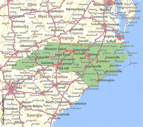 North Carolina Us States Vectormap A Stock ベクター Adobe Stock