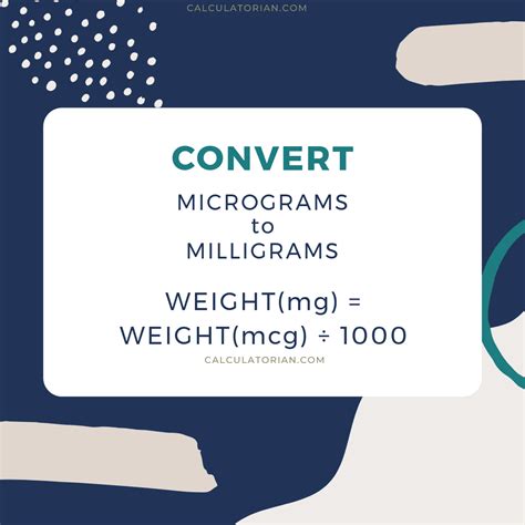 Convert From Micrograms To Milligrams