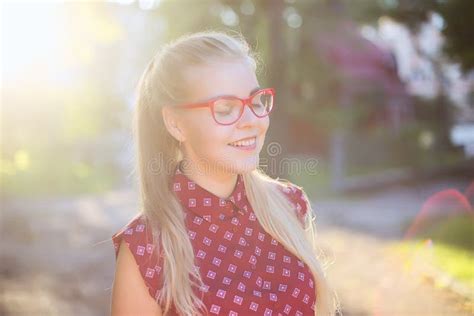 Girls In Glasses Making Selfie On The Street Stock Image Image Of