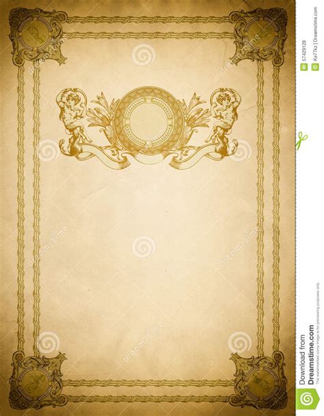 Old Paper Backdrop With Old Fashioned Decorative Border