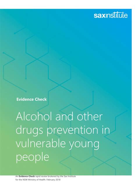 Pdf Alcohol And Other Drugs Prevention In Vulnerable Young People