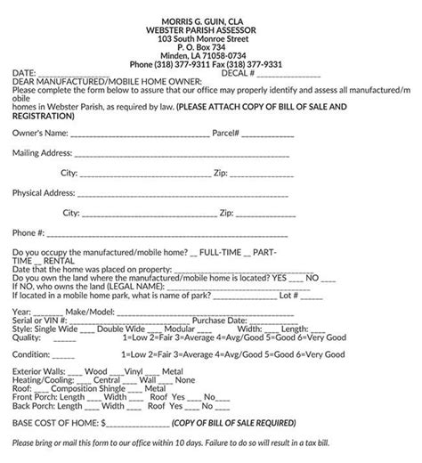 How To Use Mobile Home Bill Of Sale Form Free Forms