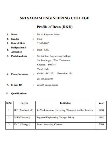College Profile 19 Examples Format Pdf