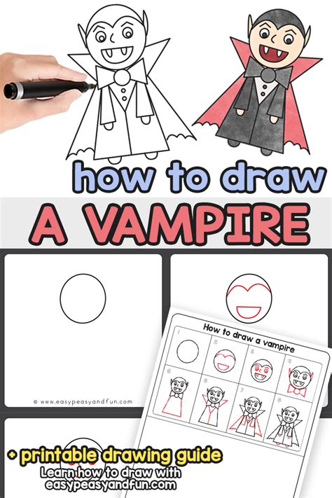 How To Draw A Vampire Step By Step Drawing Tutorial Easy Peasy And Fun