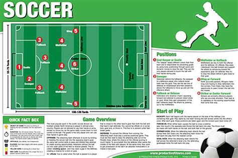 Soccer Instructional Wall Chart Poster Rules Positions Pitch Etc