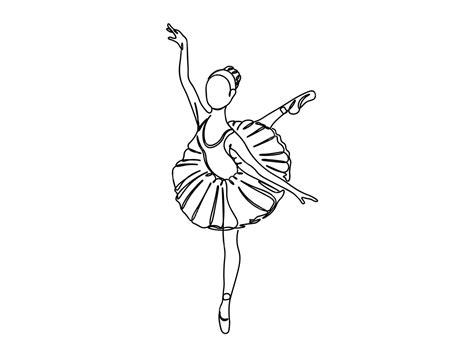 Premium Vector Ballerina Ballet Dance Girl Single Line Art Vector Illustration