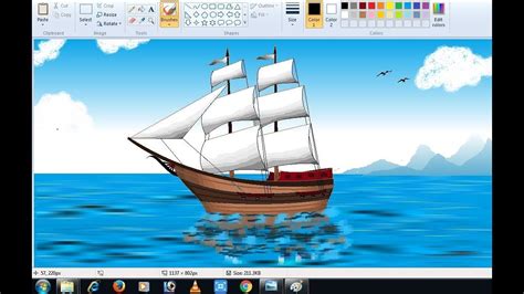 Drawing Of A Ship In Ms Paint Youtube