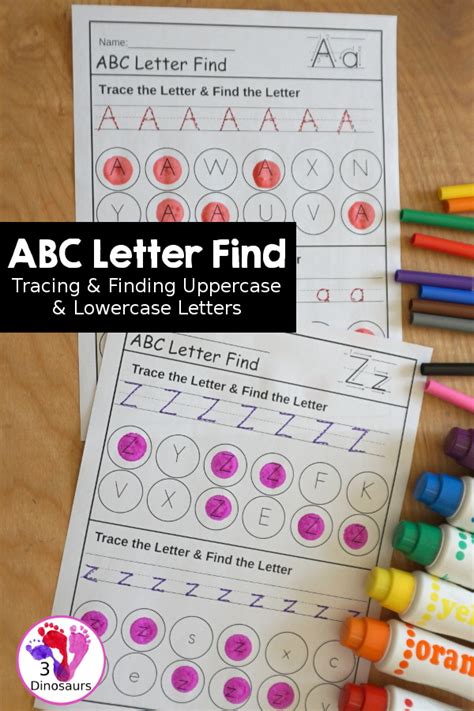 Abc Letter Find With Tracing And Finding Uppercase And Lowercase Letters