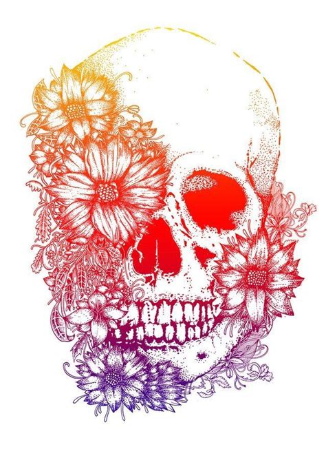 50 Best Ideas For Coloring Skull And Flowers