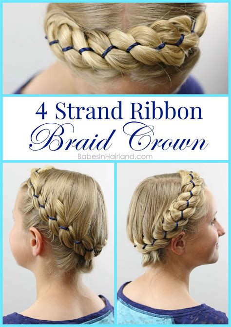 Add Some Color To A 4 Strand Braid By Adding Ribbon This Gorgeous 4