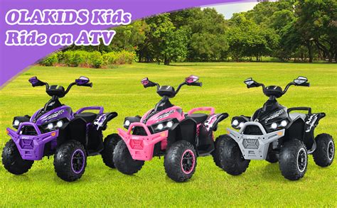 Olakids Ride On Atv 12v 4 Wheeler Battery Powered Toy Car For Toddlers