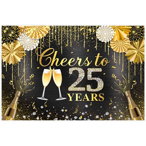 Buy Funnytree 68 X 45 25th Happy Birthday Party Backdrop Cheers To 25