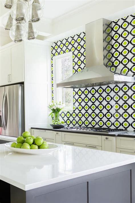 Alyssa Rosenheck White And Gray Kitchen With Green And Black