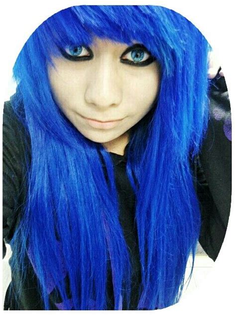 scene scenehair hairstyle scenegirl hair bright blue hair hair
