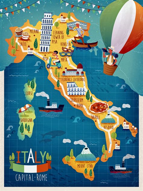 Italy Map Of Major Sights And Attractions