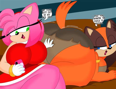 Rule 34 2girls 3barts All Fours Amy Rose Anthro Ass Ass Grab Badger