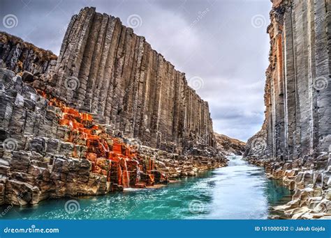 Studlagil Basalt Canyon Iceland Stock Photo Image Of Nature