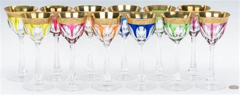 Sold Price 12 Signed Moser Colored Wine Glasses Invalid Date Est