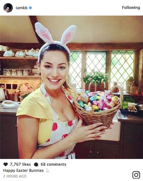 kelly brook exposes serious cleavage in buxom easter bunny snap celebrity news showbiz and tv