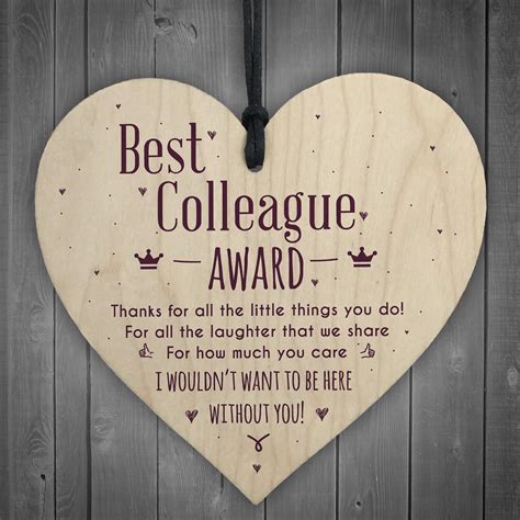 Xld Store Best Colleague Award Hanging Heart Plaque Work