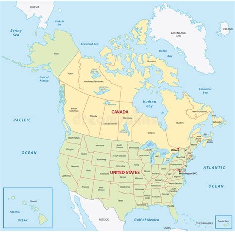 Political Map Of United States And Canada United States Map