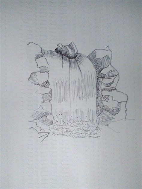 Waterfall Pencil Sketch How To Draw A Realistic Waterfall With Pencil