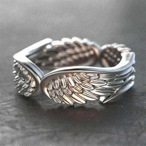 Gorgeous Size 6 10 Women Angel Wings Ring Silver Jewelry Wedding Rings Plated Ebay