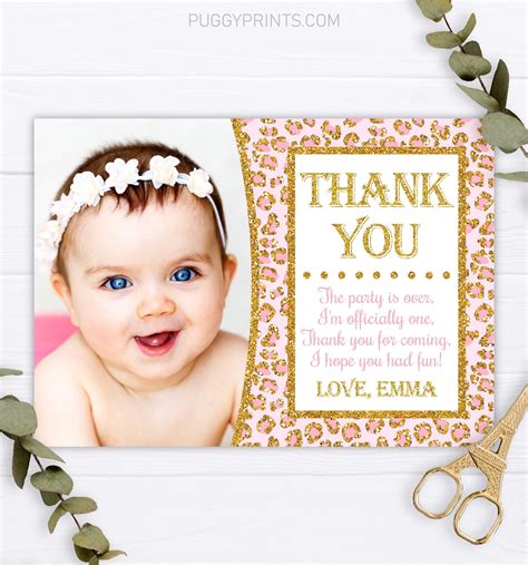 cheetah birthday party girls birthday party thank you template birthday thank you cards edit