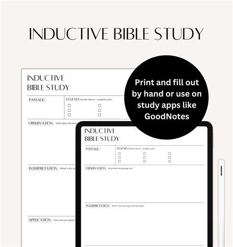 Inductive Bible Study Template Worksheet Scripture Bible Etsy