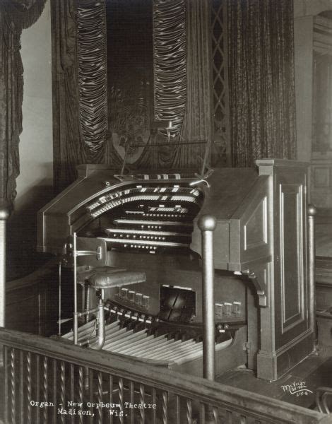 Kimball Theater Organ Photograph Wisconsin Historical Society