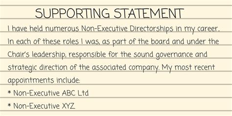 Board Applications Supporting Statement Board Direction