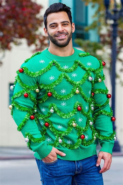 Mens Garland Ugly Christmas Sweater Tipsy Elves Рождественские