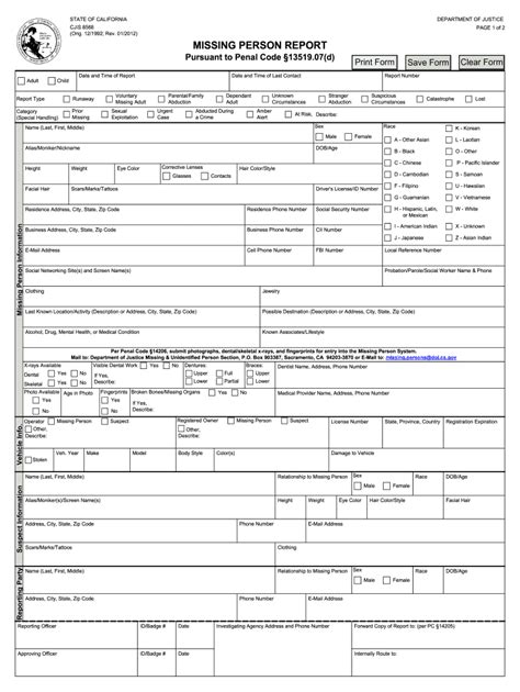 Missing Person Report Template Fill Out And Sign Online Dochub