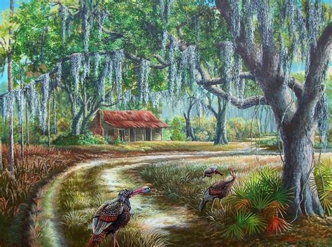 Florida Osceola Turkeys Evening Shadows Painting With Images