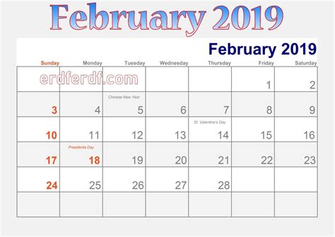 20 Presidents Day 2019 Calendar Free Download Printable Calendar
