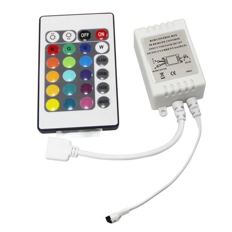 led rgb controller control ir fb 24 keys white 12v in remote controls from consumer electronics