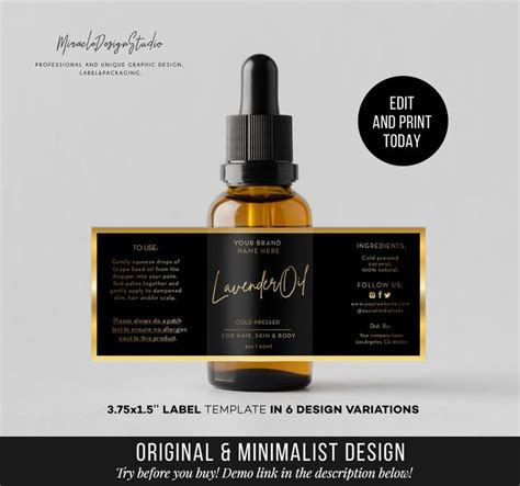 Check spelling or type a new query. Editable Dropper Bottle Label Template Editable product ...
