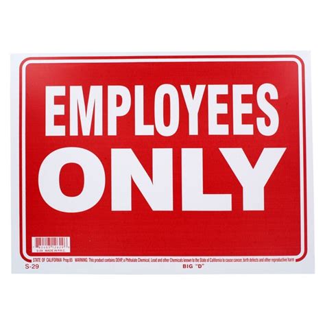 Bazic Small Employees Only Sign Free Shipping On Orders