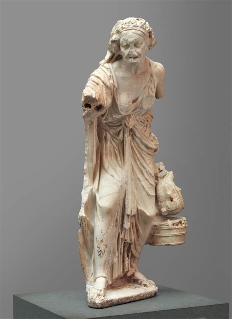 Marble Statue Of An Old Woman Roman Early Imperial Julio Claudian