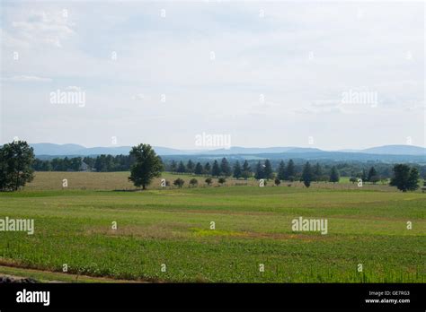 Appalachian Mountains In The Distance In Gettysburg Pennsylvania Stock