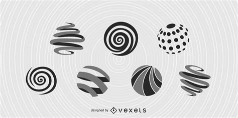 7 Free Spiral Vector Spheres Vector Download