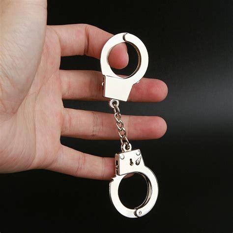 Creative Police Man Handcuff Keychain Charms Pendant Car Key Keyring