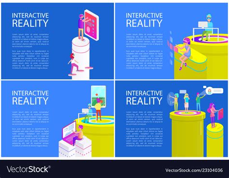 Virtual Reality Posters Set Royalty Free Vector Image