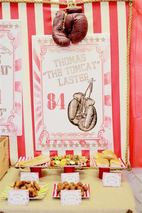 The air of the party hosts should moreover be reflected in the decor.party decorating ideas are a. Kara's Party Ideas Vintage Boxing Sports 84th Adult Unique ...