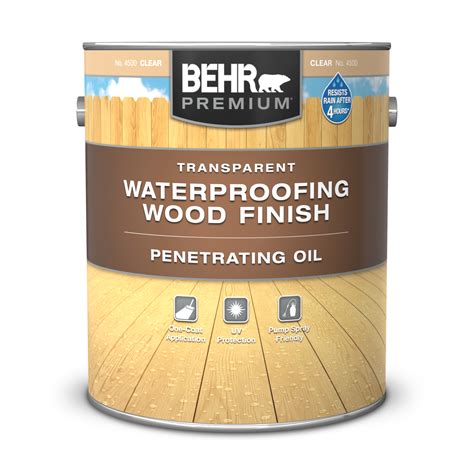 My house has olympic oil based stain and i want to restain with behr acrylic based stain as recommended by consumer reports. Premium Transparent Waterproofing Wood Finish Penetrating ...