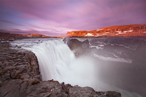 Iceland Waterfall Dettifoss In Iceland Nature Landscape Famous Tourist