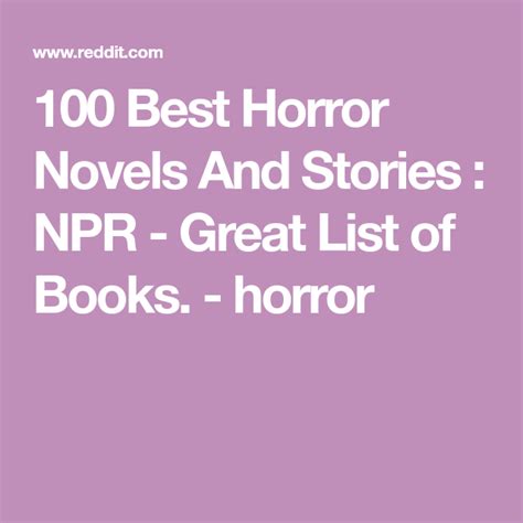 100 best horror novels and stories npr great list of books horror horror novel best