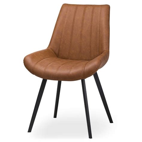 Leather chairs add elegance and style to any home.apart from food being served in the dining room furniture also forms an important part of the dining room experience. Malmo Tan Dining Chair faux leather . - Dining Room from ...