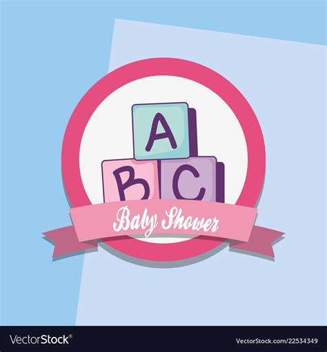 Baby Shower Card With Alphabet Blocks Royalty Free Vector